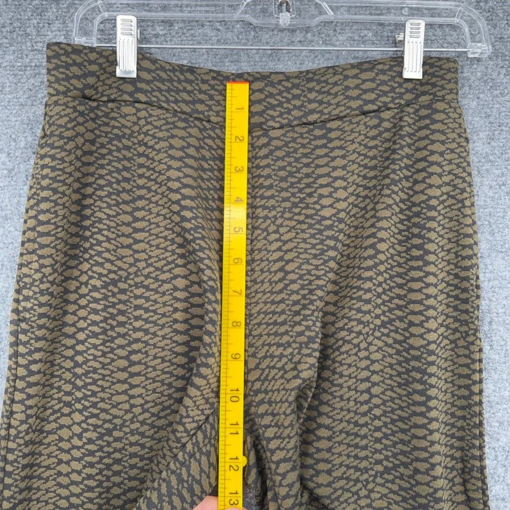 Susan Graver Weekend Wide Leg Pants Womens XS‎ Rayon Blend Snakeskin Olive Green